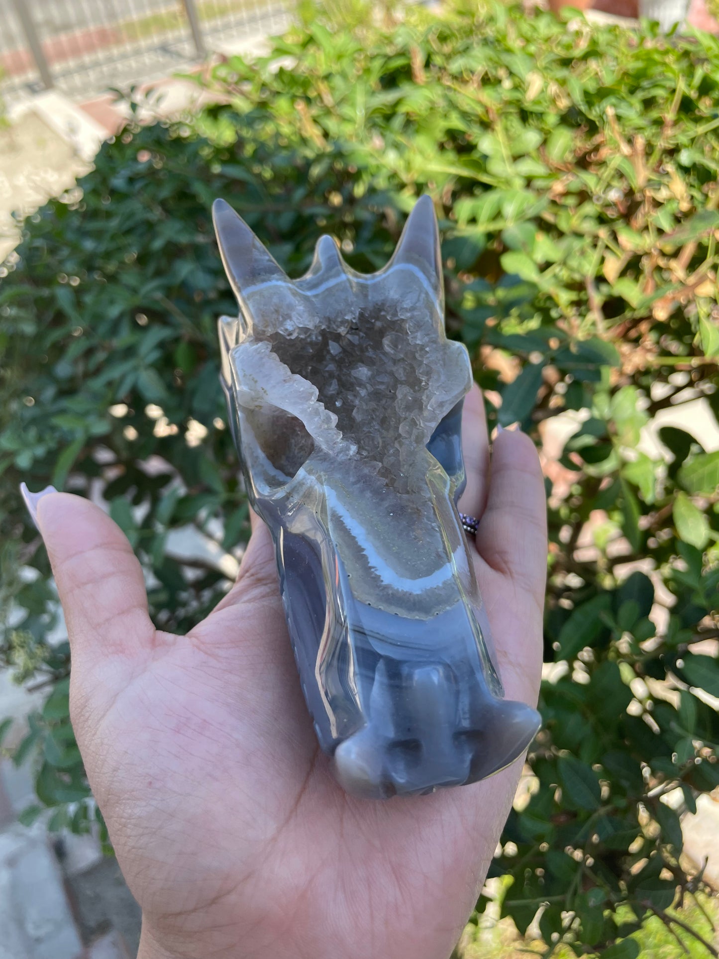 Druzy Agate Dragon Head