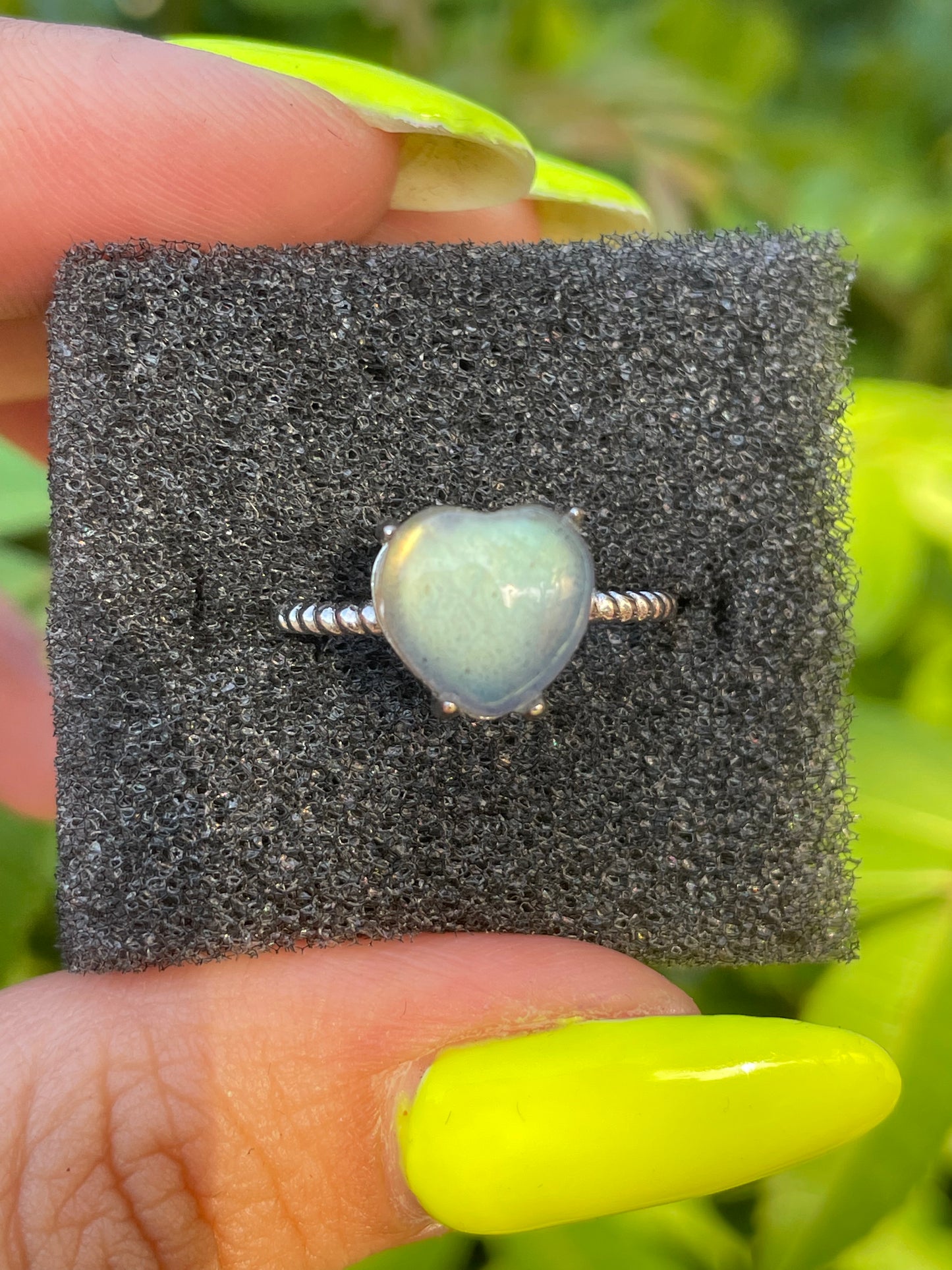 Labradorite Heart .925 Sterling Silver Ring