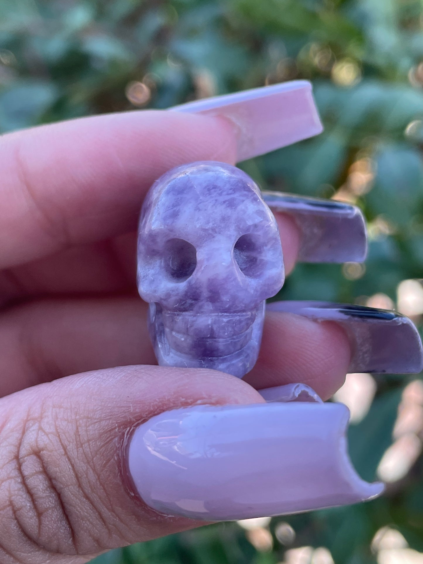 Lepidolite Skull
