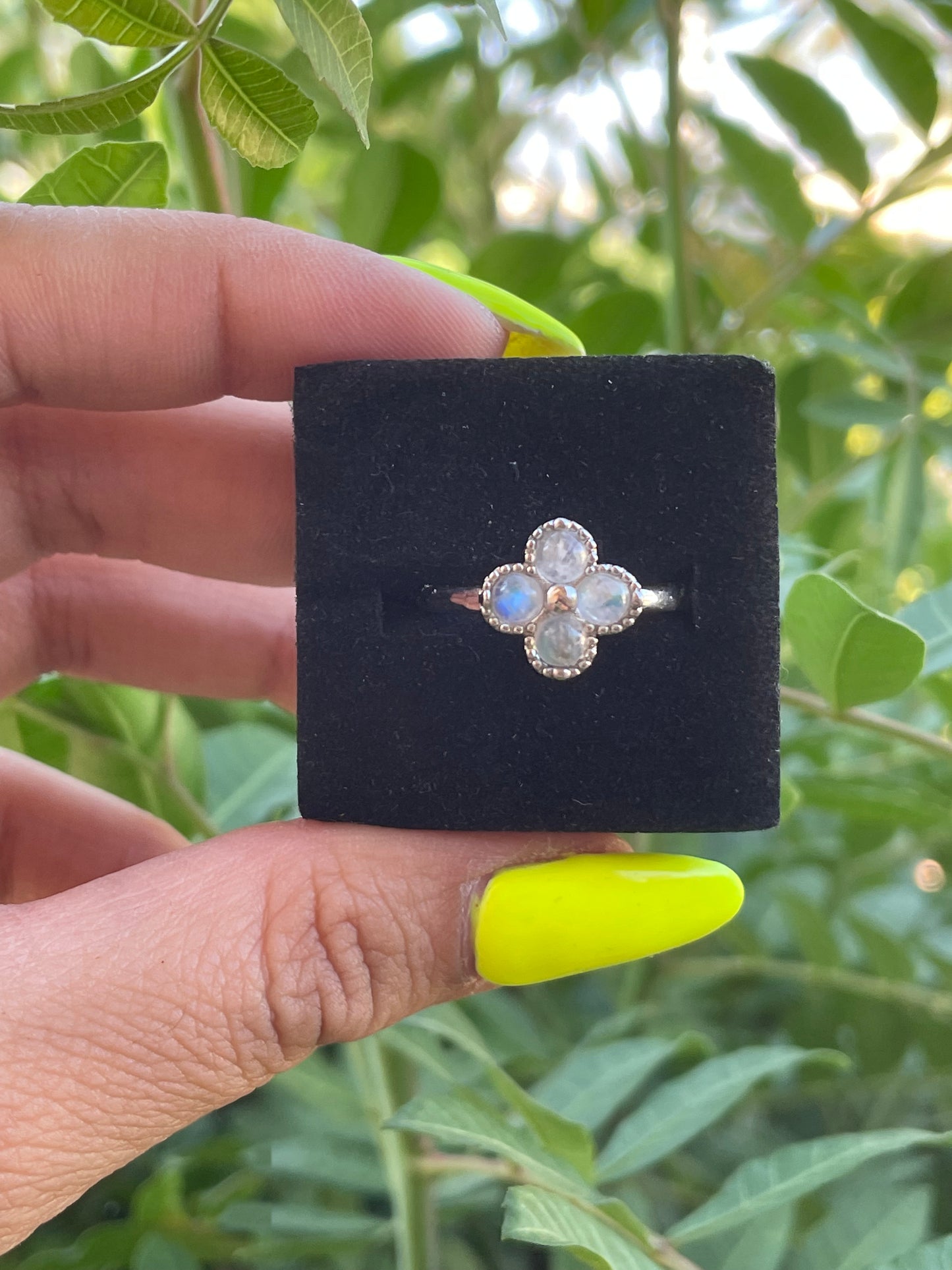 Labradorite Silver Plated Adjustable Ring