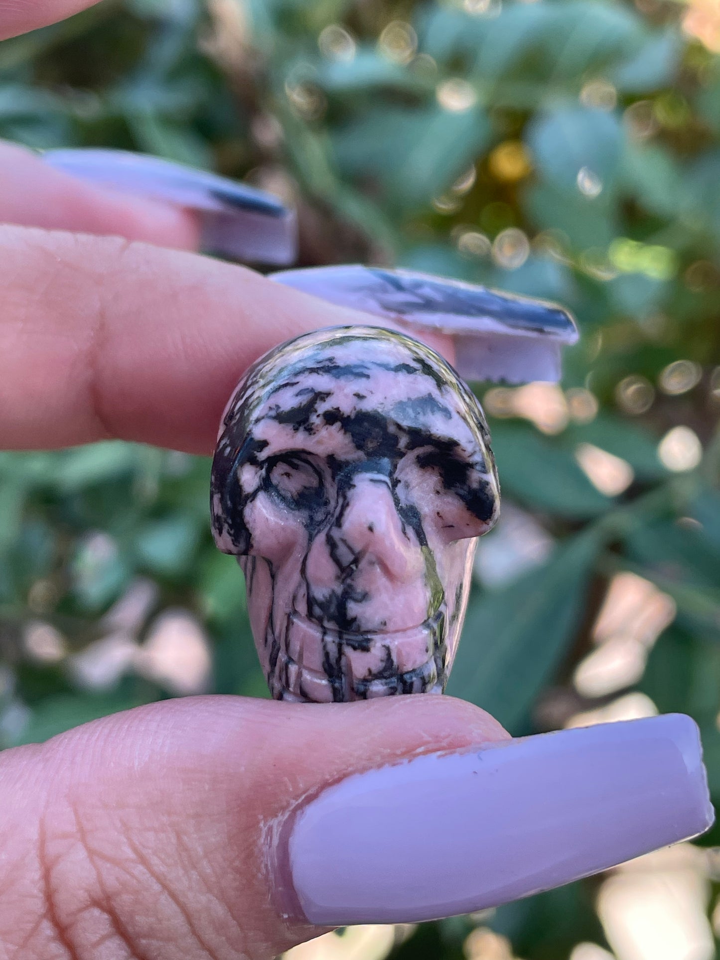 Rhodonite Skull