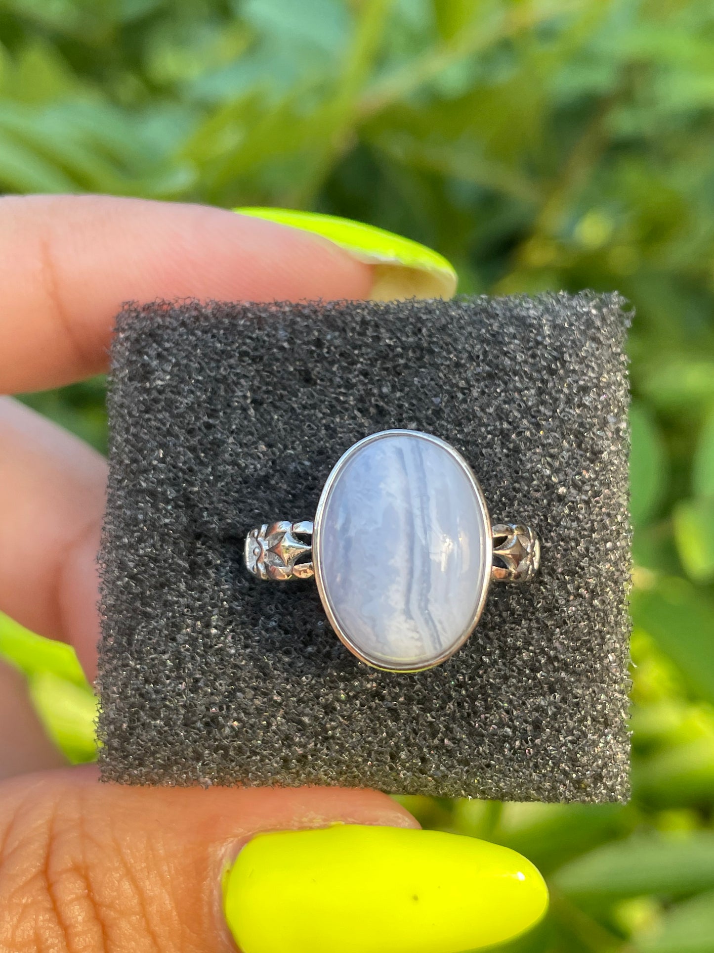 Blue Lace Agate .925 Sterling Silver Ring