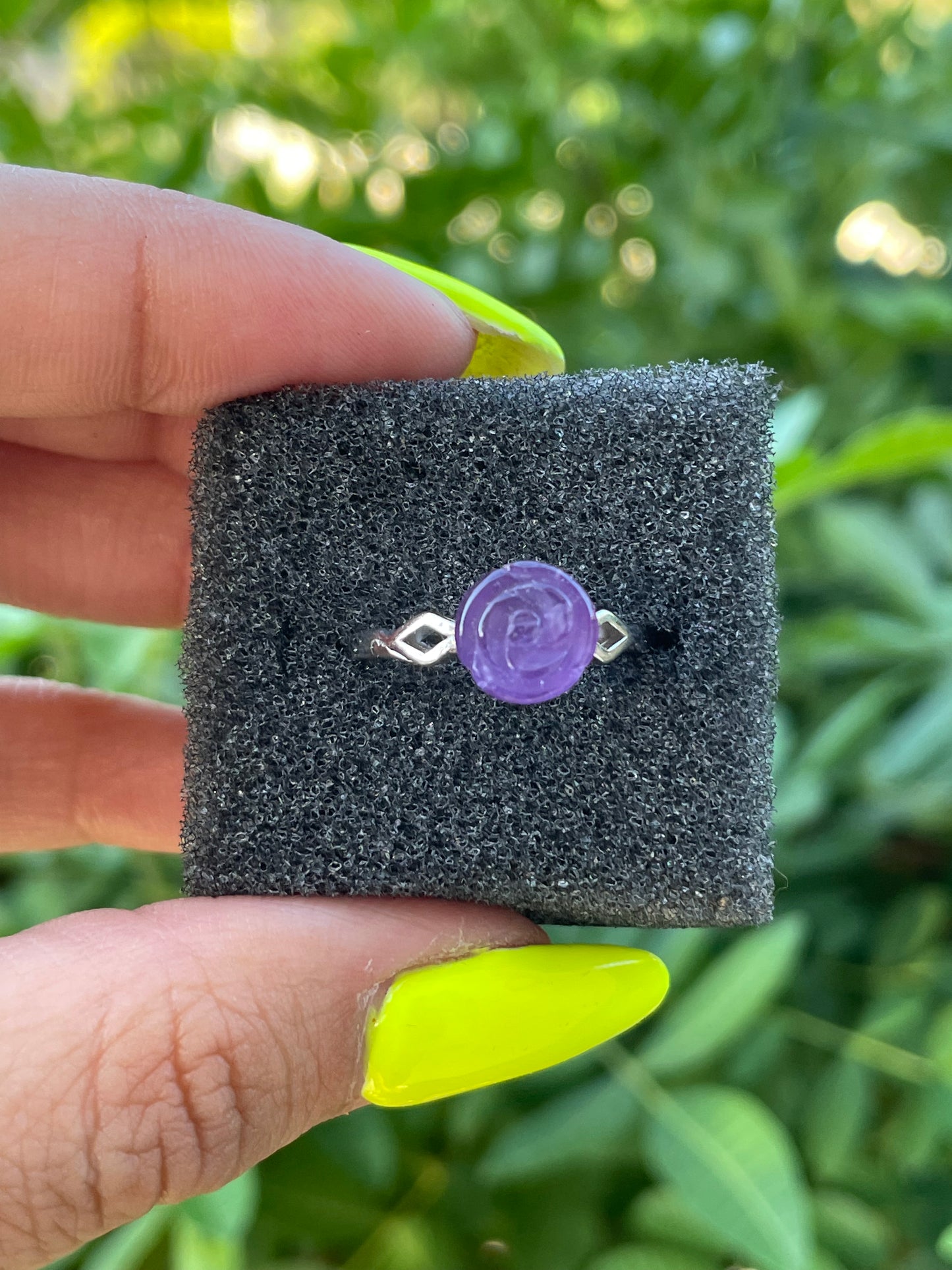 Amethyst Rose .925 Sterling Silver Ring