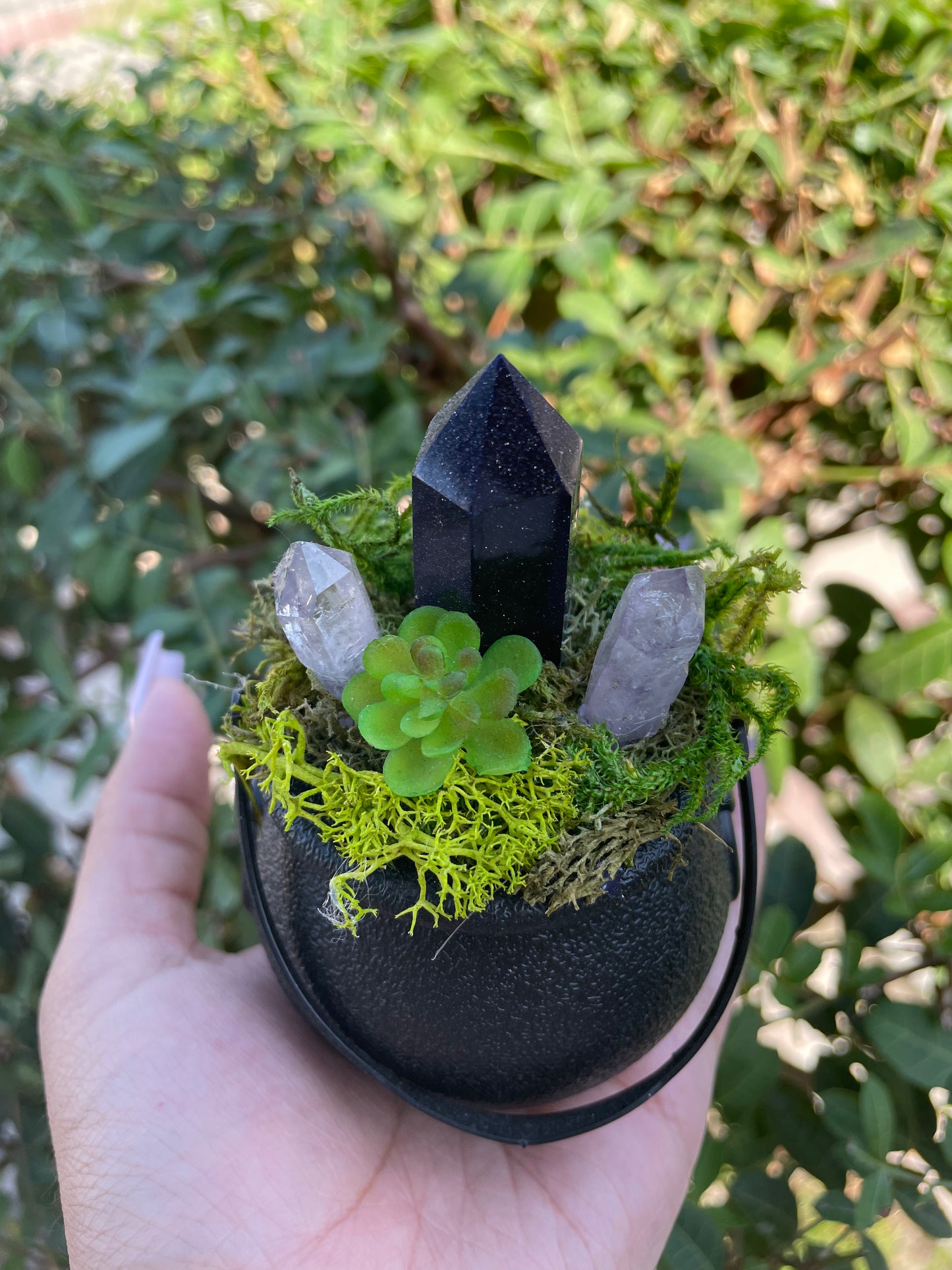 Cauldron Garden Crystal Veracruz Amethyst and Blue Sandstone