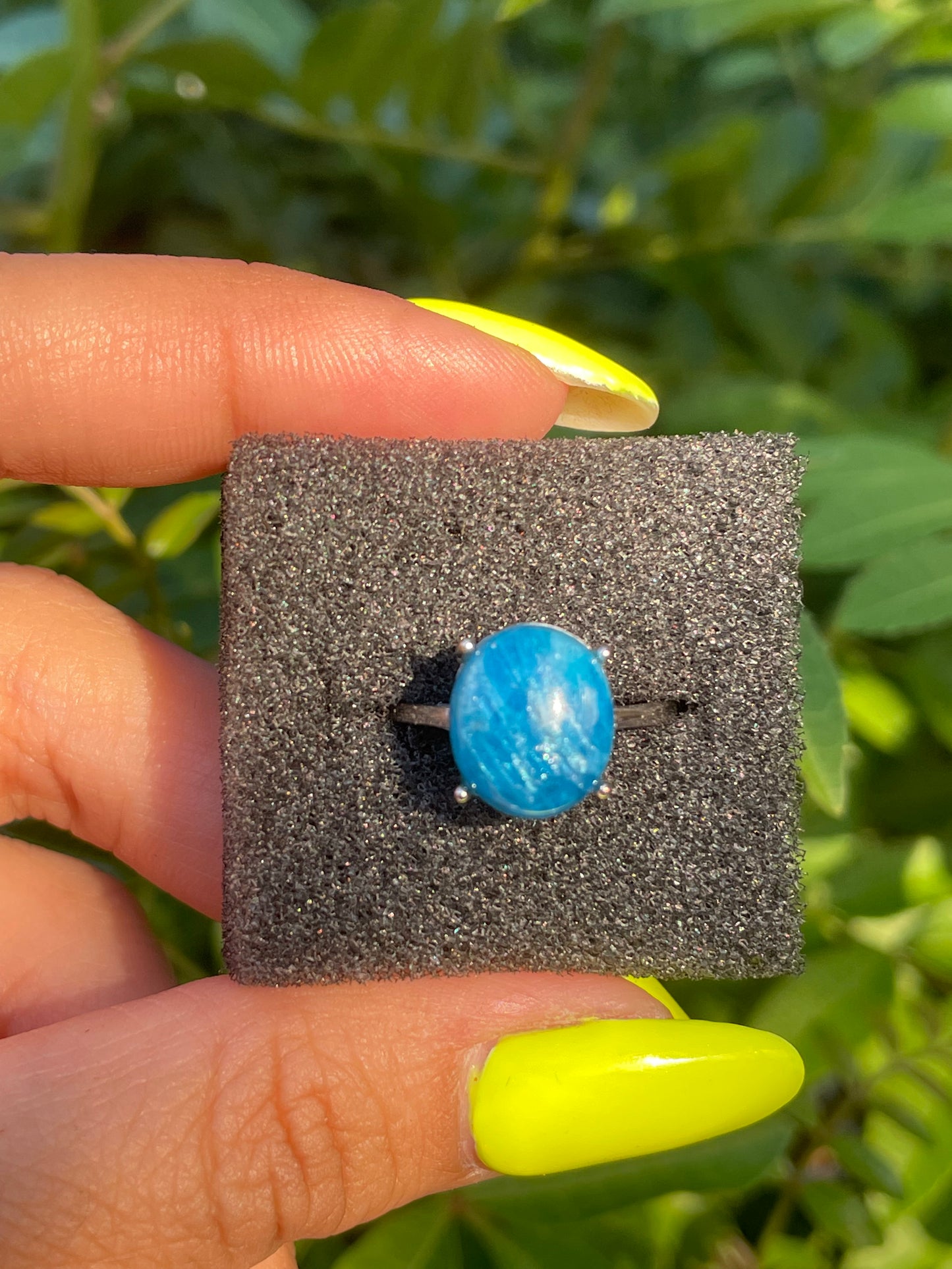 Blue Apatite .925 Sterling Silver Ring