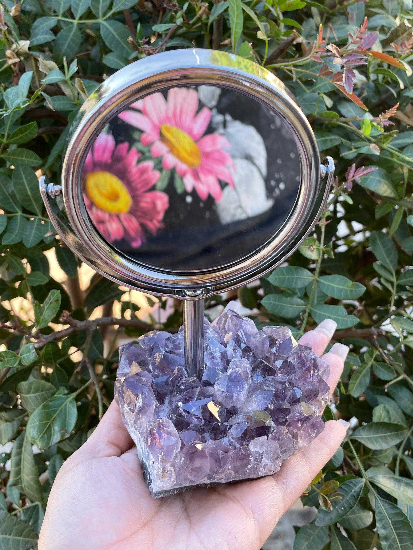 Amethyst Double-sided mirror