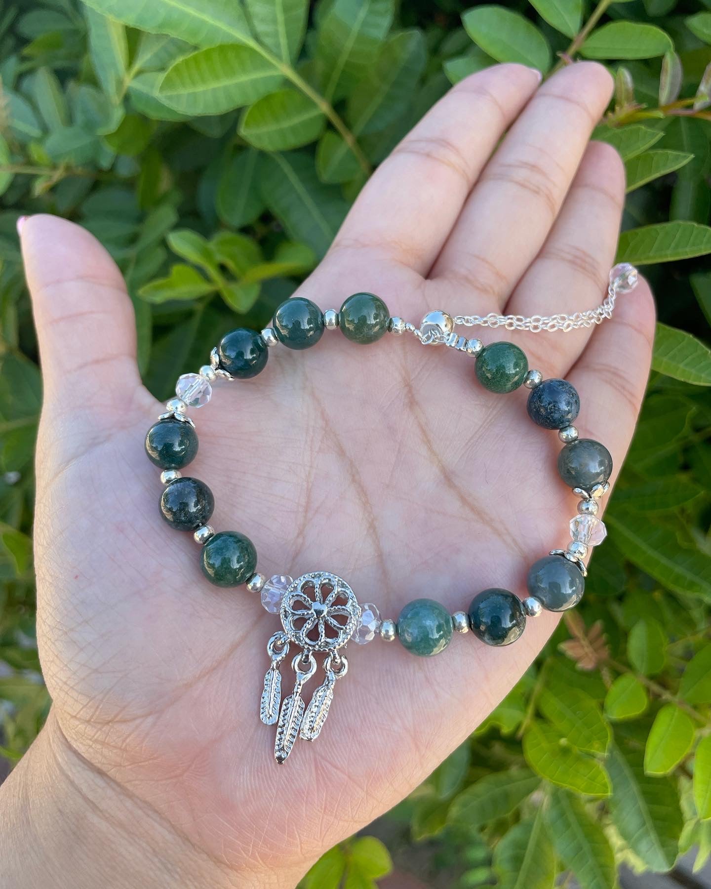 Moss Agate Dreamcatcher Bracelet