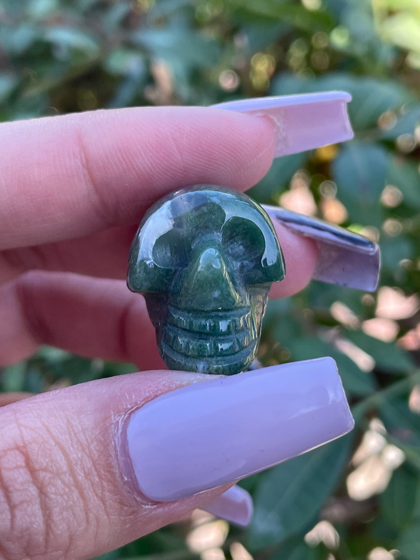 Moss Agate Skull