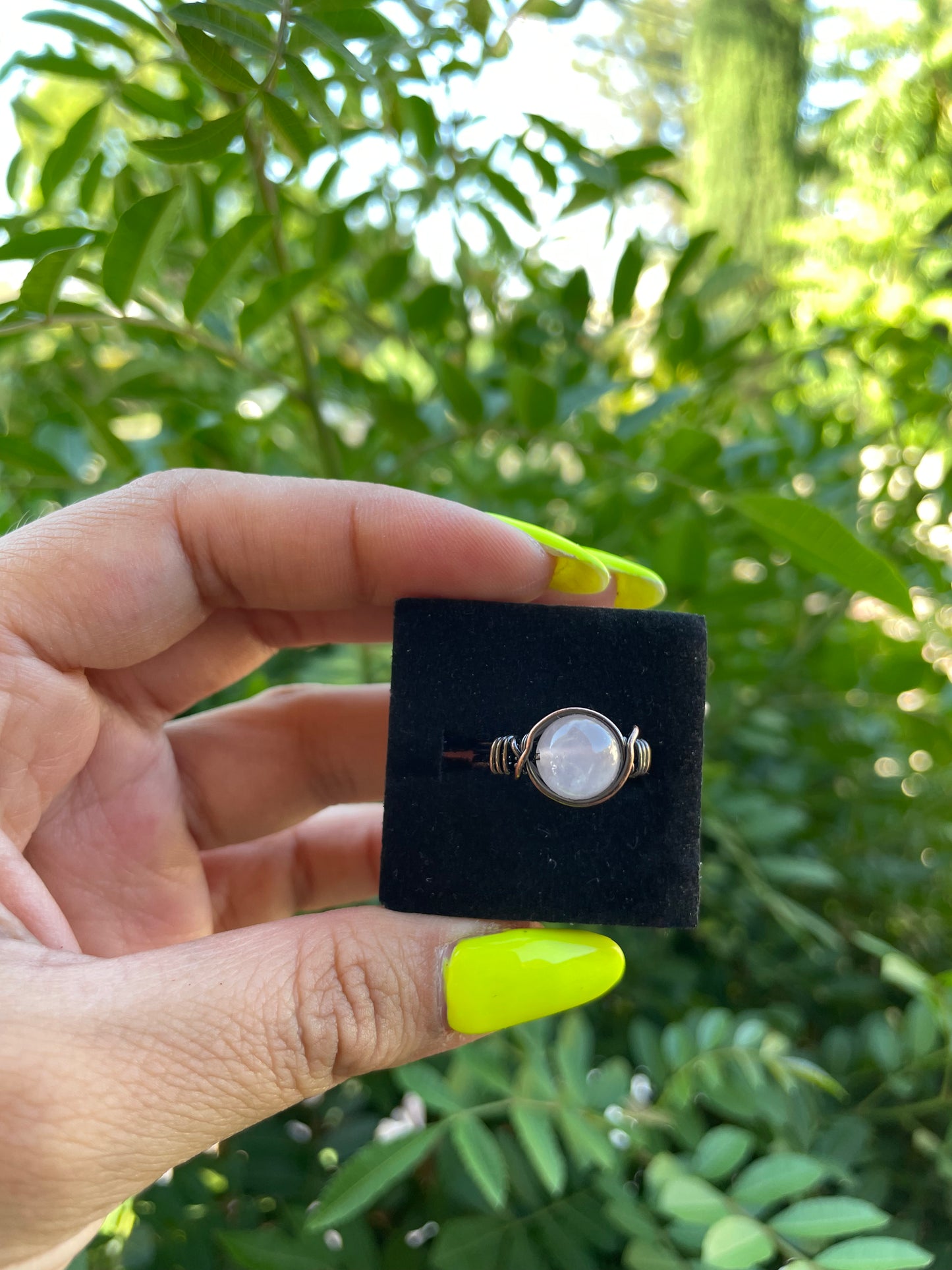 Rose Quartz Wire Wrapped Ring