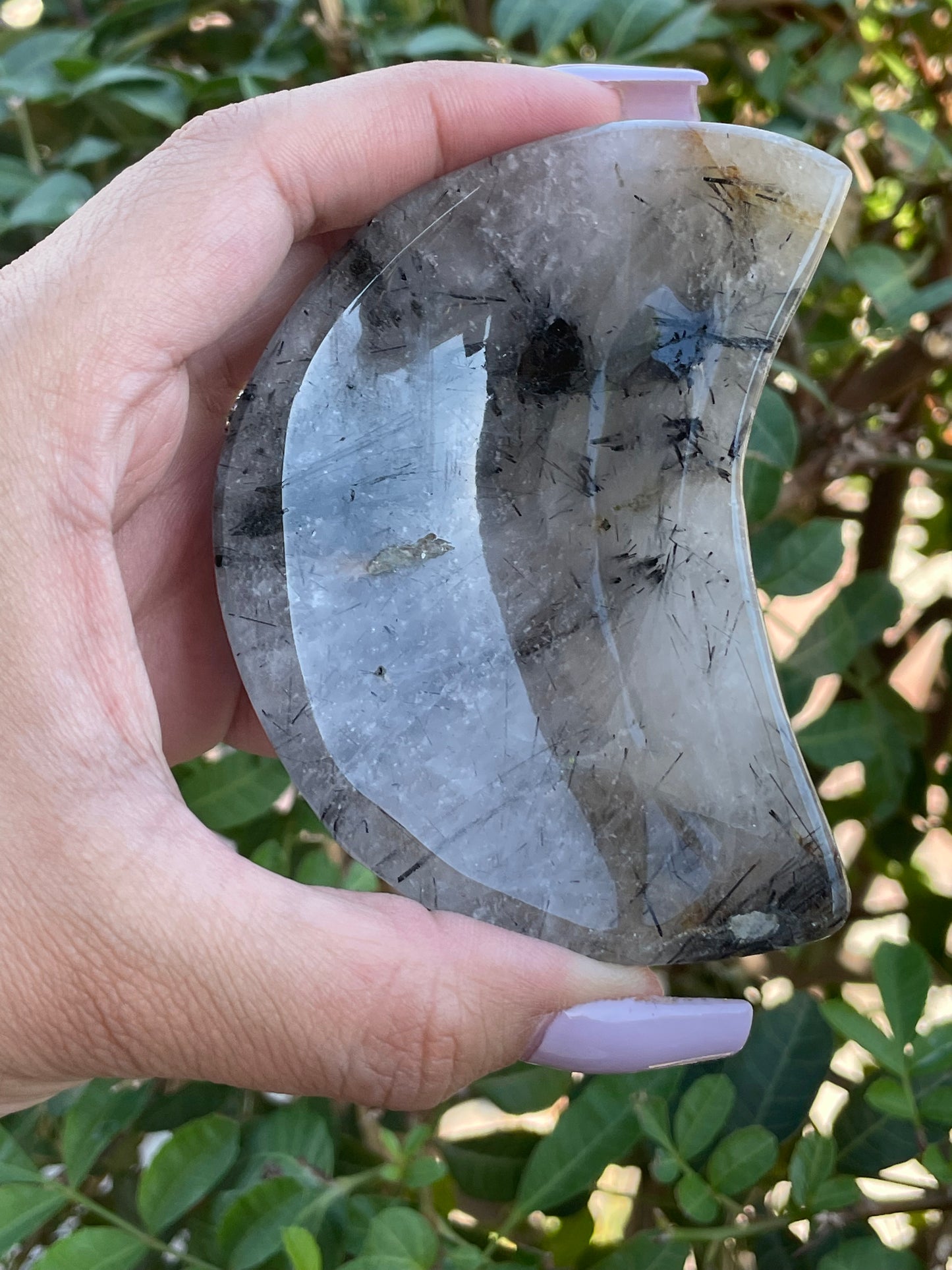 Black Tourmaline Moon Bowl
