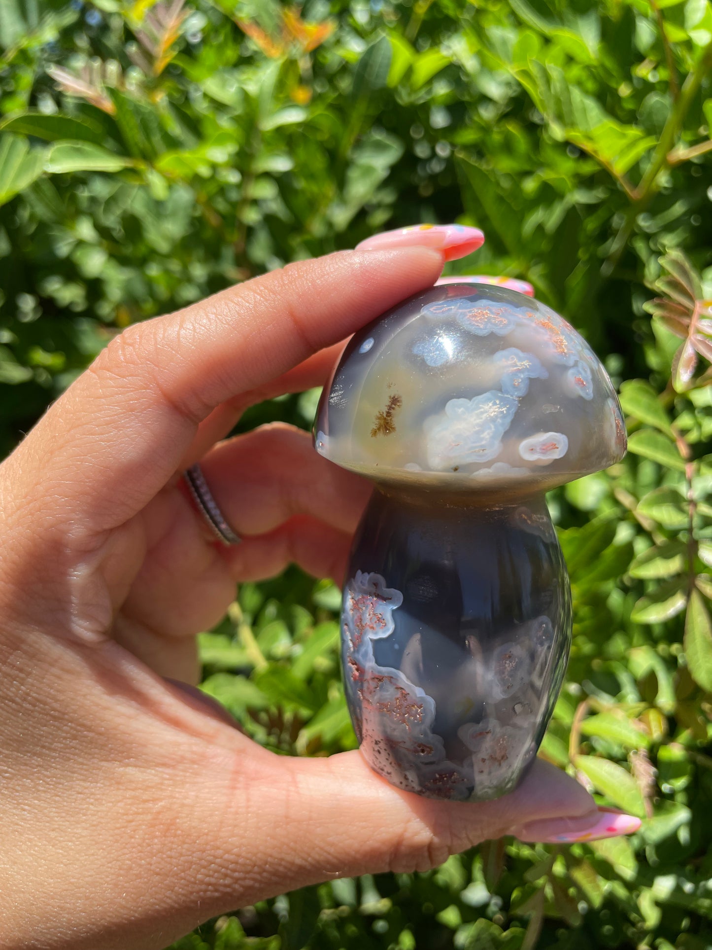 Dendritic Agate Mushroom Carving