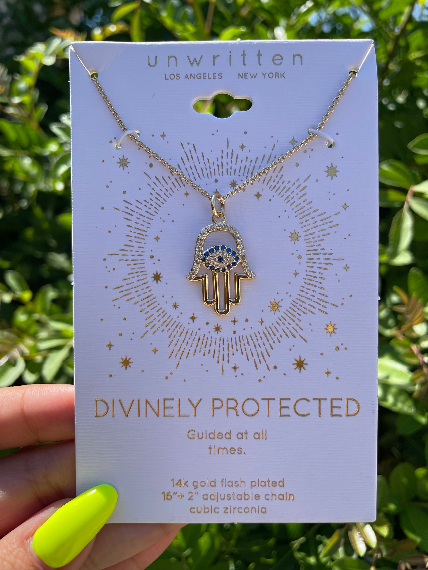 Hamsa 14 k plated Necklace