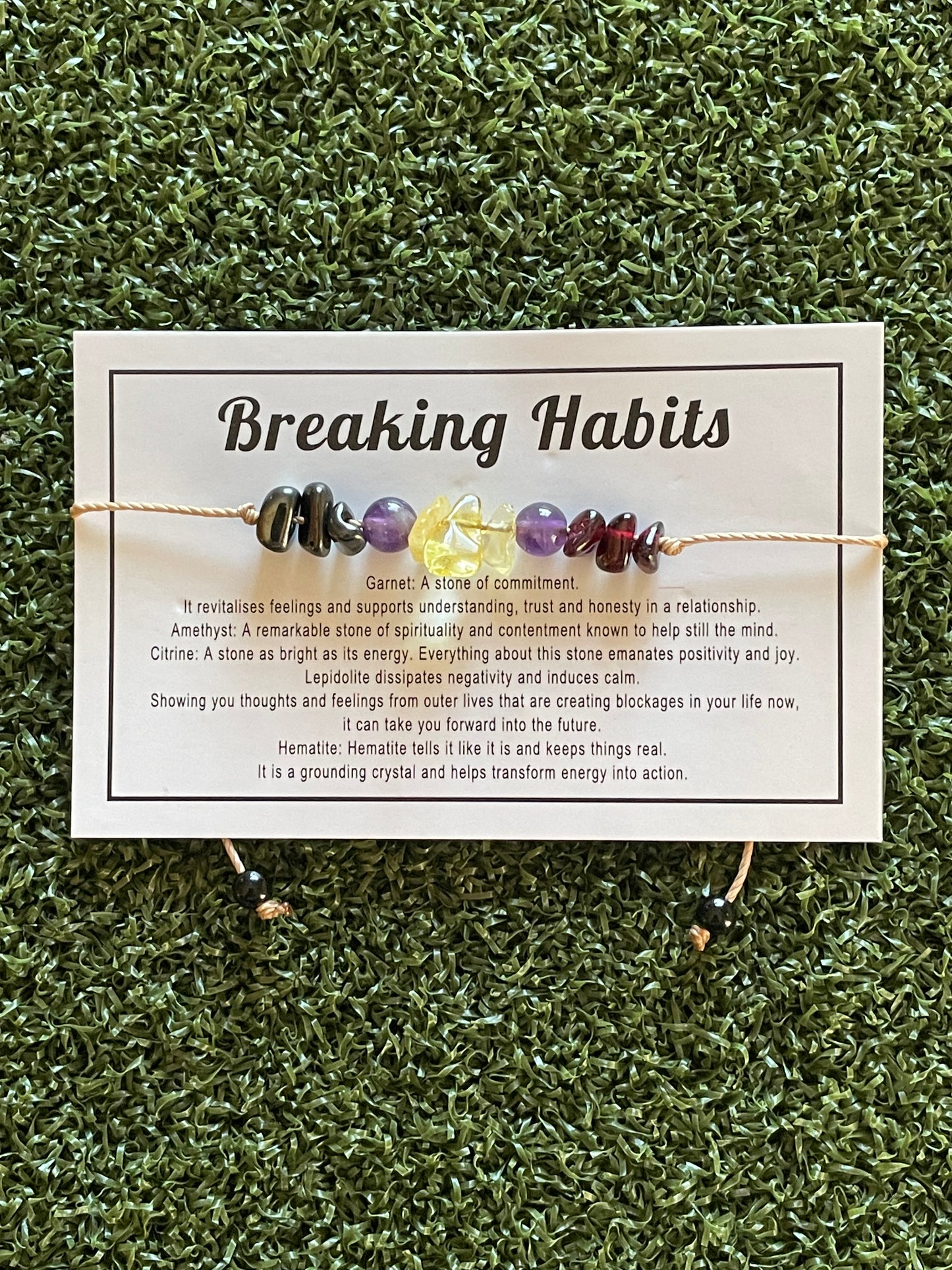 Crystal String Bracelet, Breaking bad habits, Driving Safe, Good Sleep, Study Hard, and Weight Loss