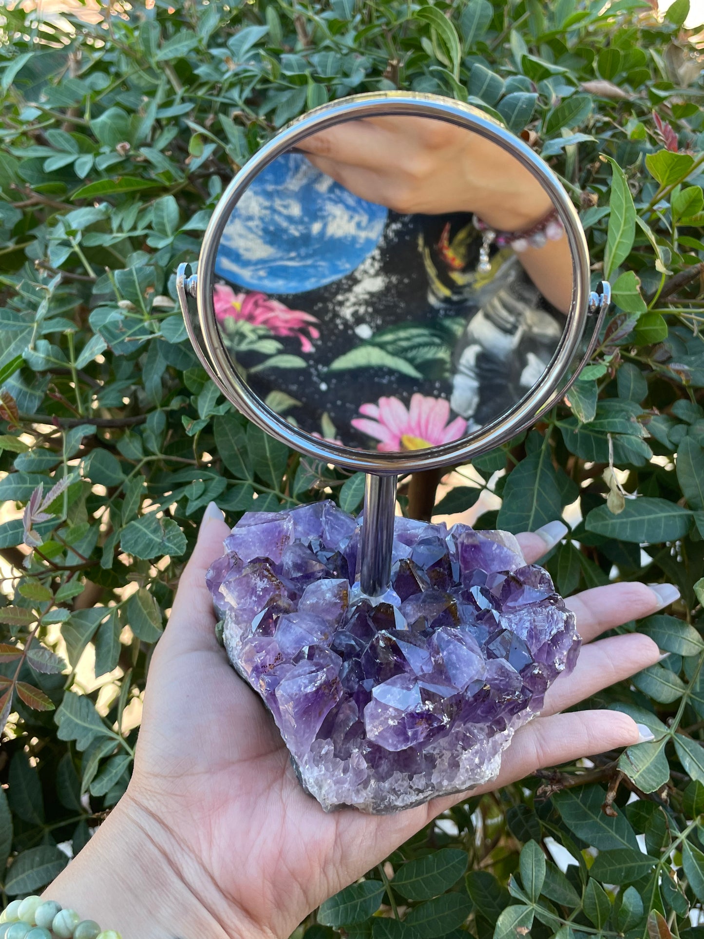 Amethyst Double-sided mirror