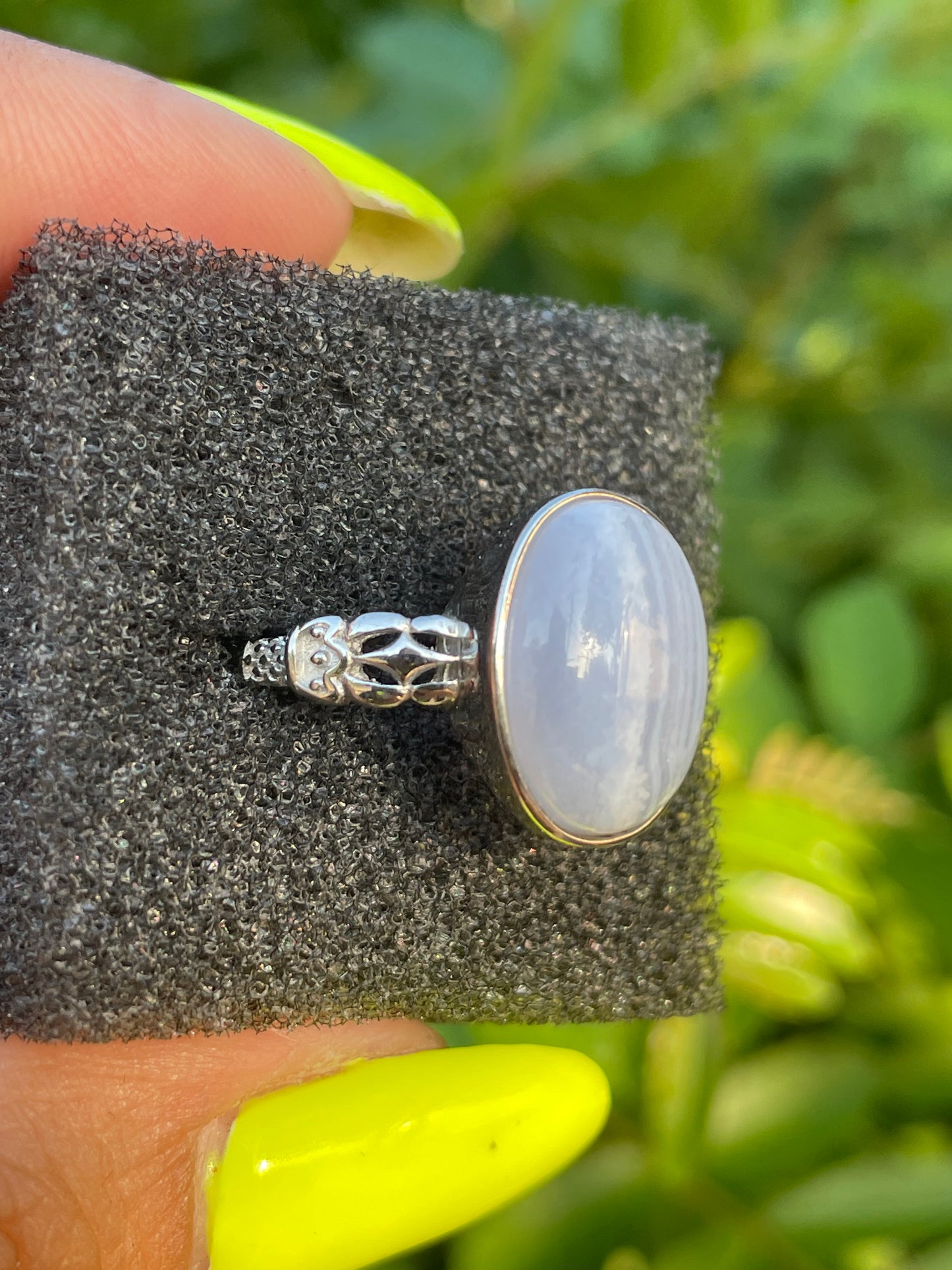 Blue Lace Agate .925 Sterling Silver Ring