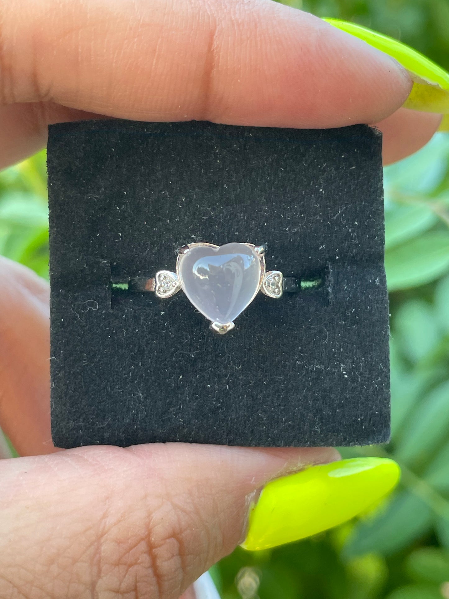 Rose Quartz Heart .925 Sterling Silver Ring