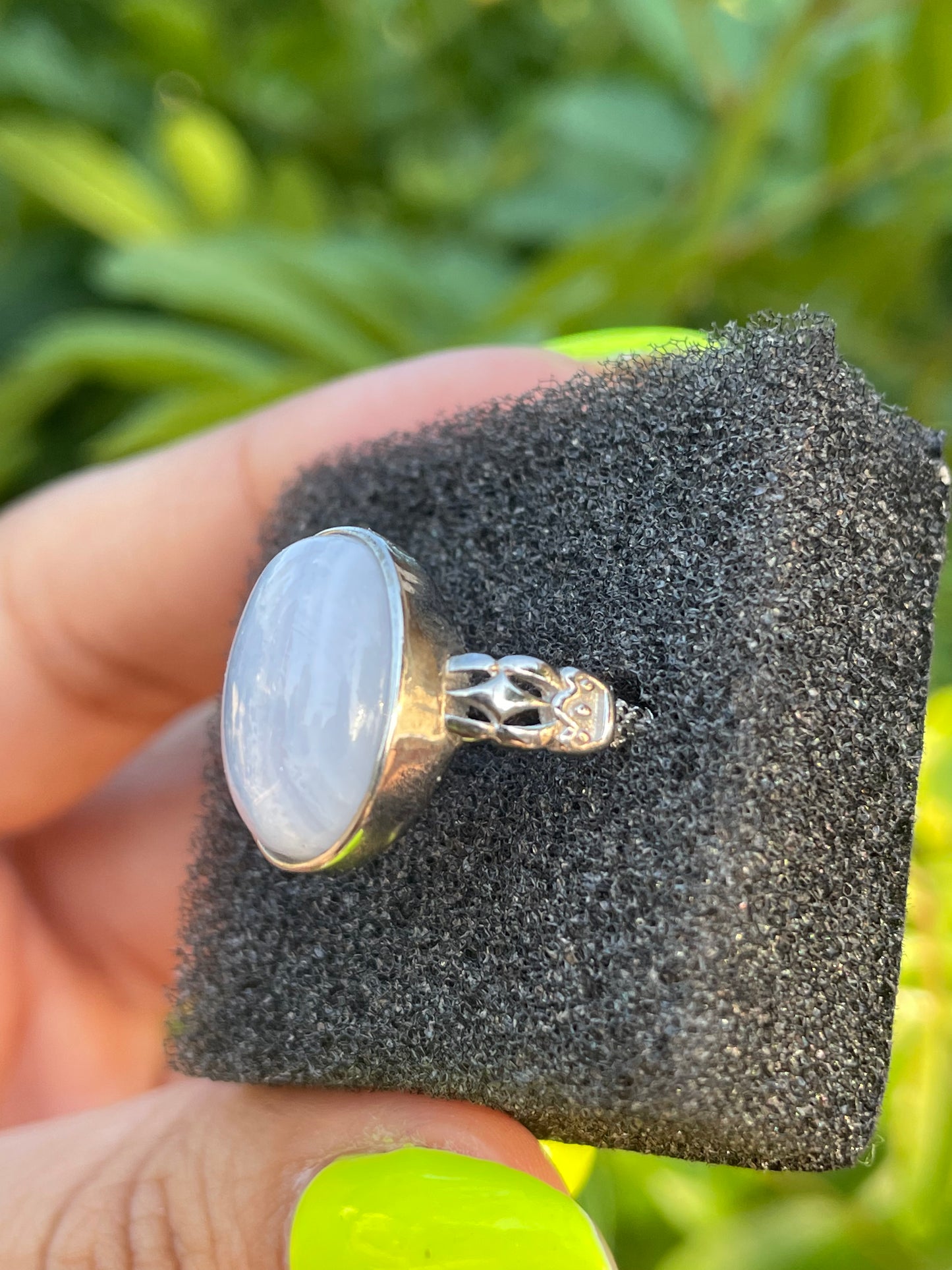 Blue Lace Agate .925 Sterling Silver Ring