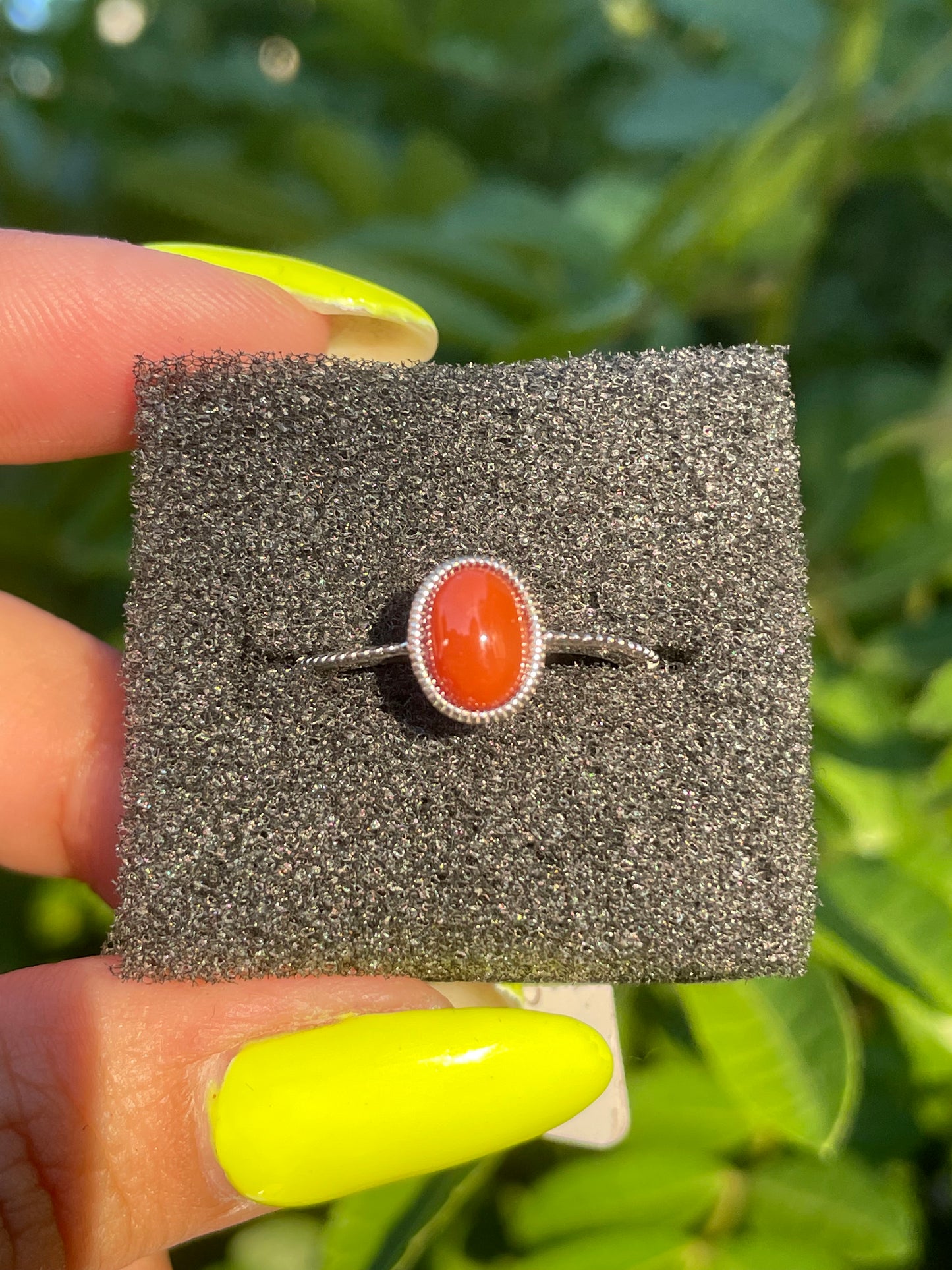 Red Agate .925 Sterling Silver Ring